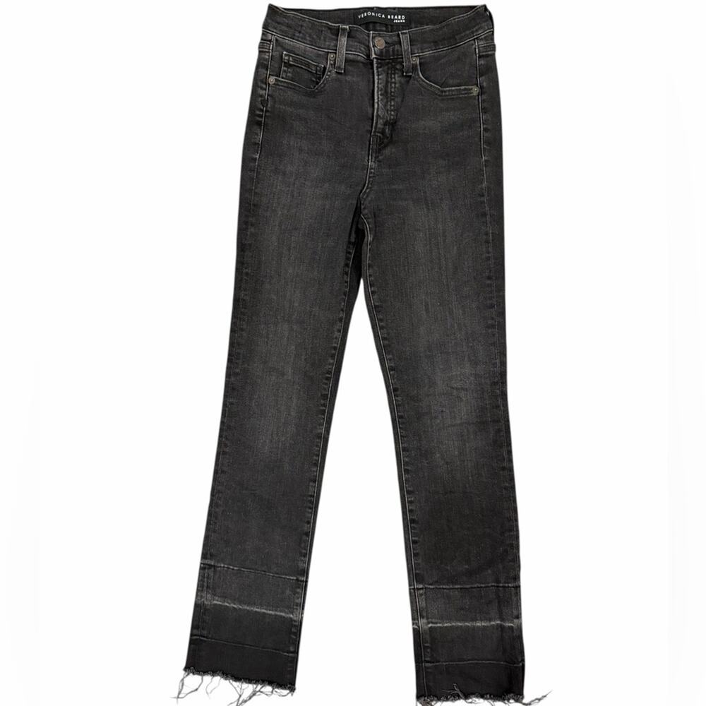 Veronica Beard Women’s Ryleigh Black High Rise Slim Straight Leg Jeans size 25